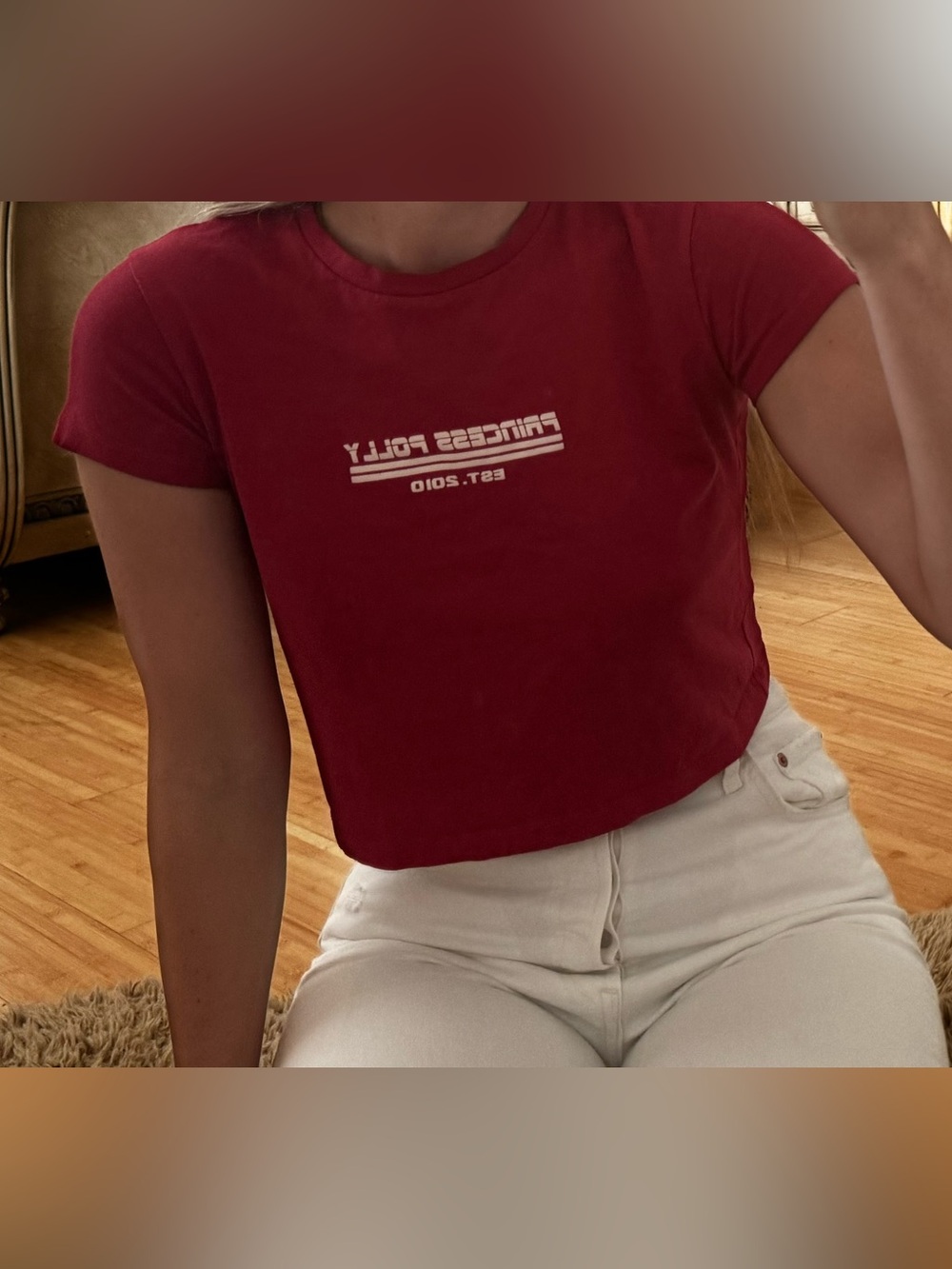 Princess Polly Red Cropped Graphic Tee